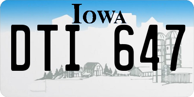 IA license plate DTI647