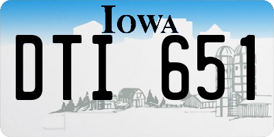 IA license plate DTI651