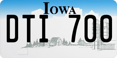 IA license plate DTI700