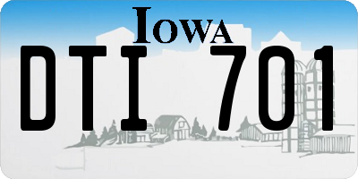 IA license plate DTI701