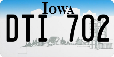 IA license plate DTI702