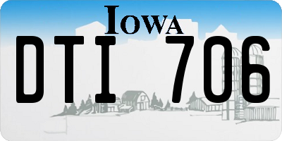 IA license plate DTI706