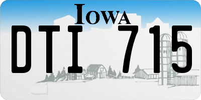 IA license plate DTI715