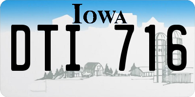 IA license plate DTI716