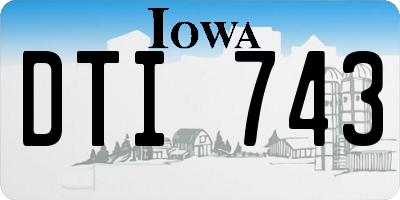 IA license plate DTI743