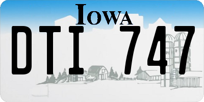 IA license plate DTI747