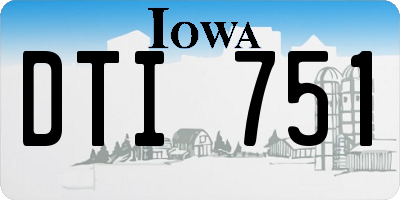 IA license plate DTI751