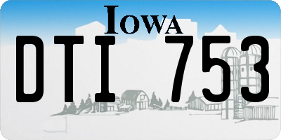 IA license plate DTI753