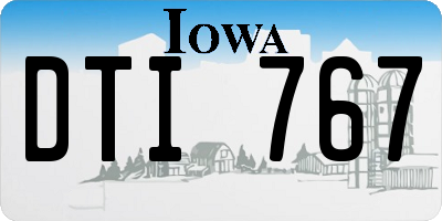 IA license plate DTI767