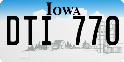 IA license plate DTI770
