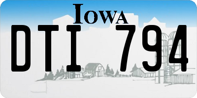 IA license plate DTI794