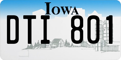 IA license plate DTI801