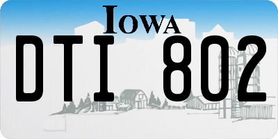 IA license plate DTI802
