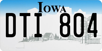 IA license plate DTI804