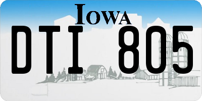 IA license plate DTI805