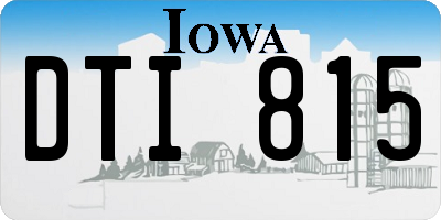 IA license plate DTI815