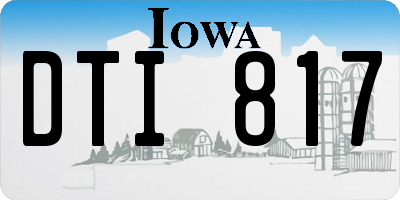IA license plate DTI817