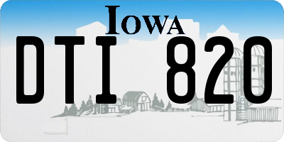 IA license plate DTI820