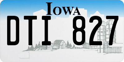 IA license plate DTI827