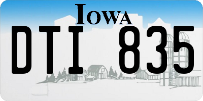 IA license plate DTI835