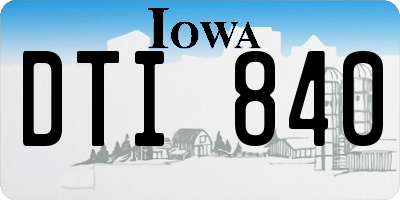 IA license plate DTI840