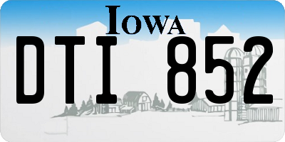 IA license plate DTI852