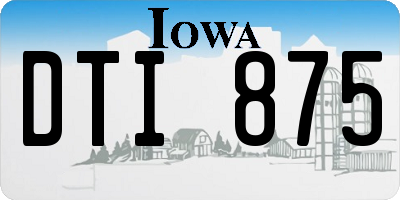 IA license plate DTI875