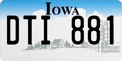 IA license plate DTI881