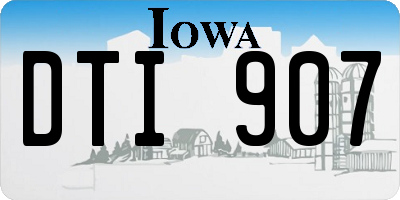 IA license plate DTI907