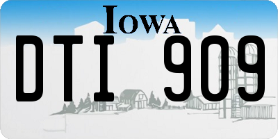 IA license plate DTI909