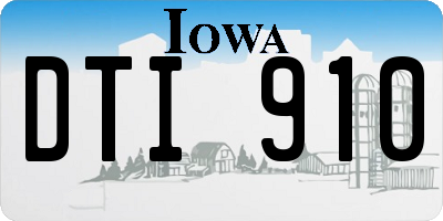 IA license plate DTI910