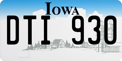 IA license plate DTI930
