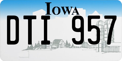 IA license plate DTI957