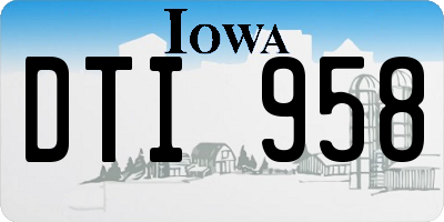 IA license plate DTI958
