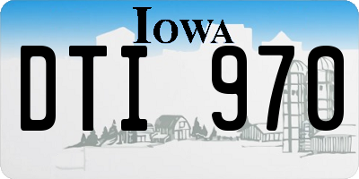 IA license plate DTI970