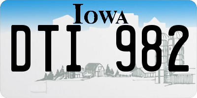IA license plate DTI982