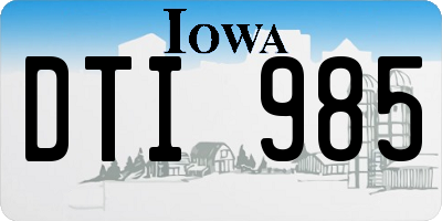 IA license plate DTI985