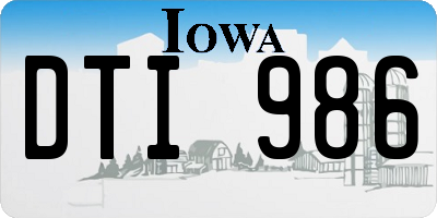 IA license plate DTI986