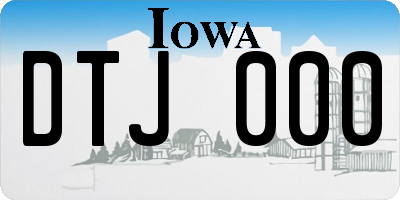 IA license plate DTJ000