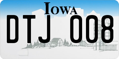 IA license plate DTJ008