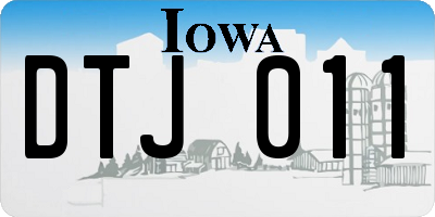 IA license plate DTJ011