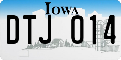 IA license plate DTJ014