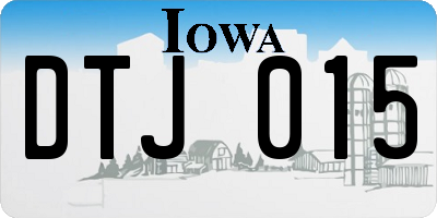 IA license plate DTJ015