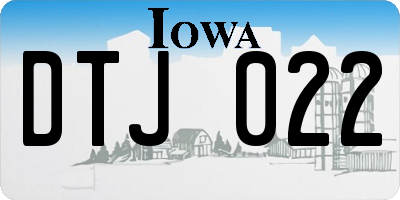 IA license plate DTJ022