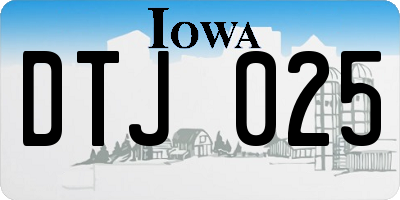 IA license plate DTJ025