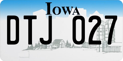 IA license plate DTJ027