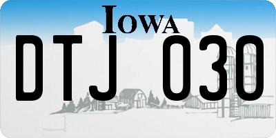 IA license plate DTJ030