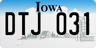 IA license plate DTJ031