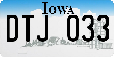 IA license plate DTJ033