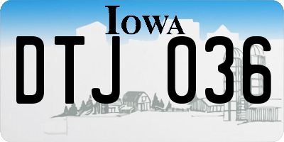 IA license plate DTJ036